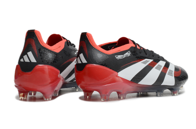 Unisex Adidas Predator 24 Elite FG Football Boots - Black/White/Red
