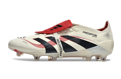 Men's Adidas Predator Elite Foldover Tongue FG Football Boots - Beige/Black/Red