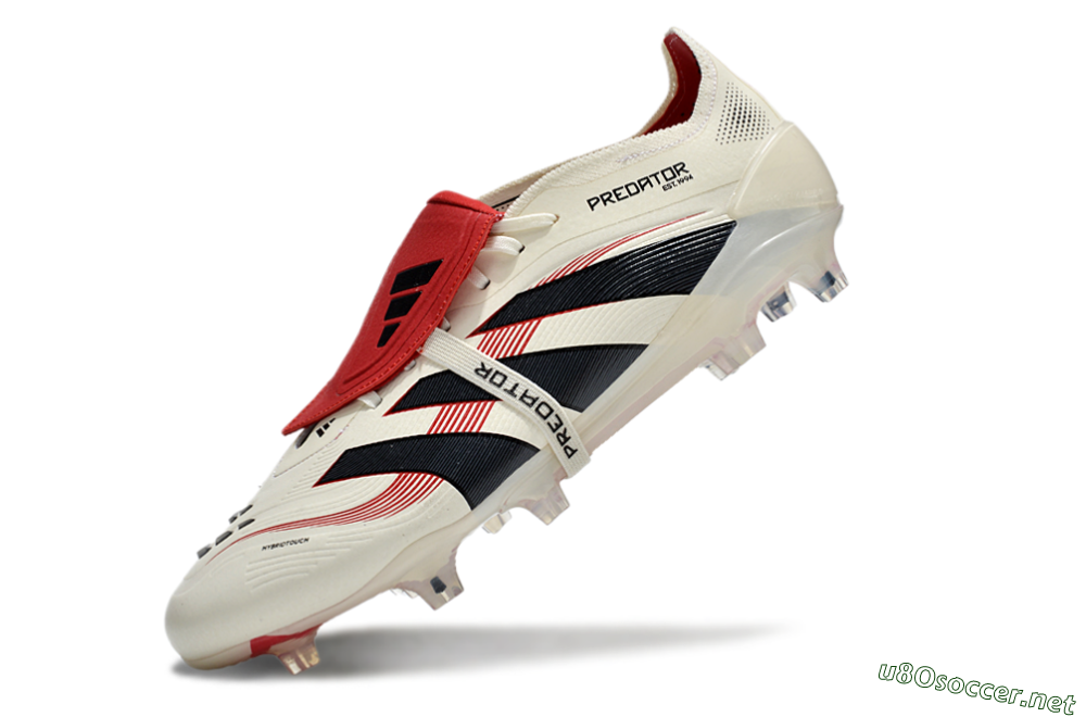 Men's Adidas Predator Elite Foldover Tongue FG Football Boots - Beige/Black/Red 6