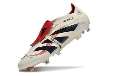 Men's Adidas Predator Elite Foldover Tongue FG Football Boots - Beige/Black/Red