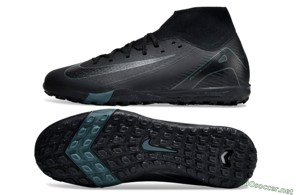 Unisex Nike Air Zoom Mercurial Superfly 10 Elite TF Football Shoes - Black/Green/Silver 1