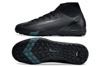 Unisex Nike Air Zoom Mercurial Superfly 10 Elite TF Football Shoes - Black/Green/Silver