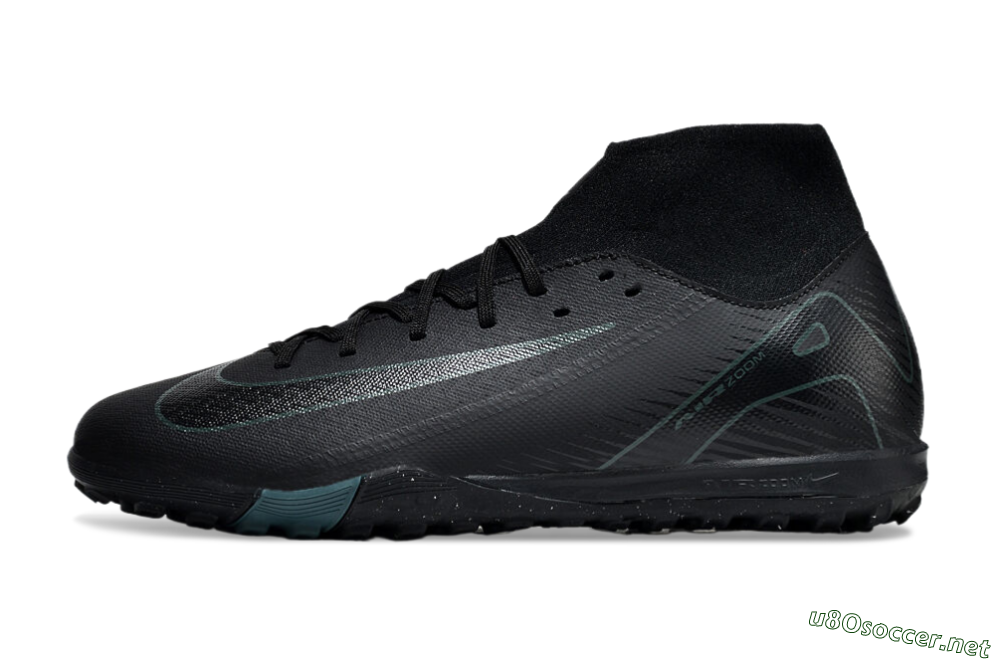 Unisex Nike Air Zoom Mercurial Superfly 10 Elite TF Football Shoes - Black/Green/Silver 0