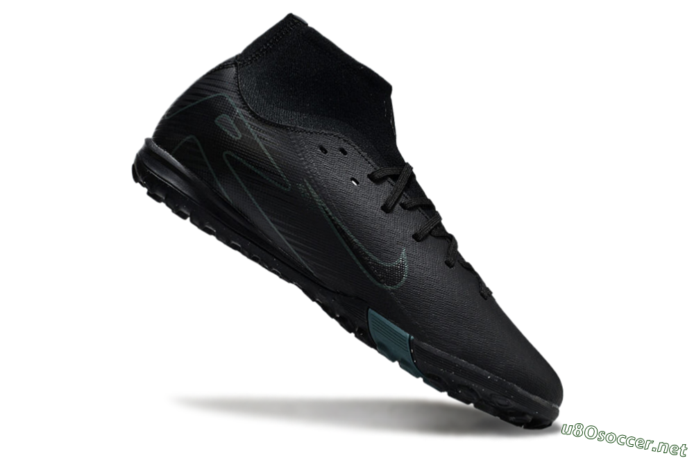 Unisex Nike Air Zoom Mercurial Superfly 10 Elite TF Football Shoes - Black/Green/Silver 4