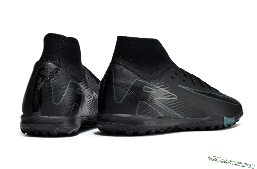 Unisex Nike Air Zoom Mercurial Superfly 10 Elite TF Football Shoes - Black/Green/Silver 6