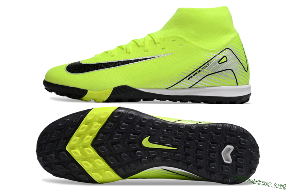 Unisex Nike Air Zoom Mercurial Superfly 10 Elite TF Football Shoes - Yellow/Black/Silver 1