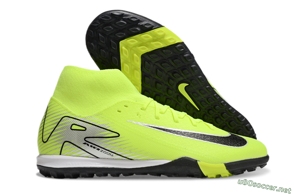 Unisex Nike Air Zoom Mercurial Superfly 10 Elite TF Football Shoes - Yellow/Black/Silver 2