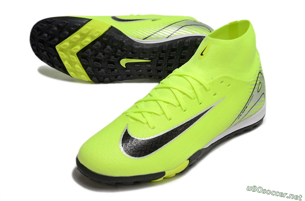 Unisex Nike Air Zoom Mercurial Superfly 10 Elite TF Football Shoes - Yellow/Black/Silver 3