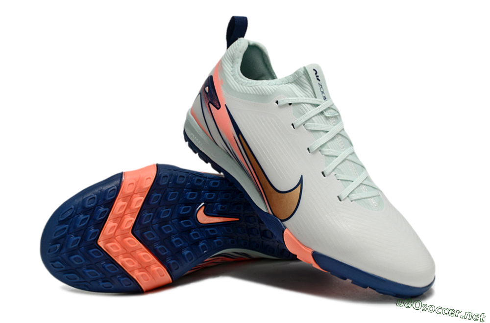 Unisex Nike Air Zoom Mercurial Vapor 16 Pro TF Football Shoes - Jade/Gold/Pink 4