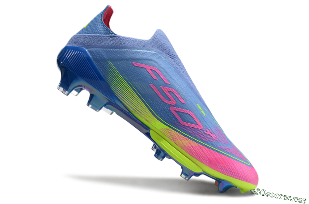 Men's Adidas F50+ Elite Lightstrike Pro Laceless FG Football Boots - Blue/Pink/Yellow 4