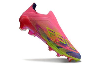 Men's Adidas F50+ Elite Lightstrike Pro Laceless FG Football Boots - Pink/Blue/Yellow