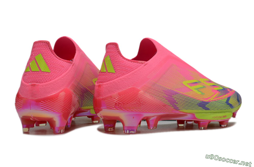 Men's Adidas F50+ Elite Lightstrike Pro Laceless FG Football Boots - Pink/Blue/Yellow 6