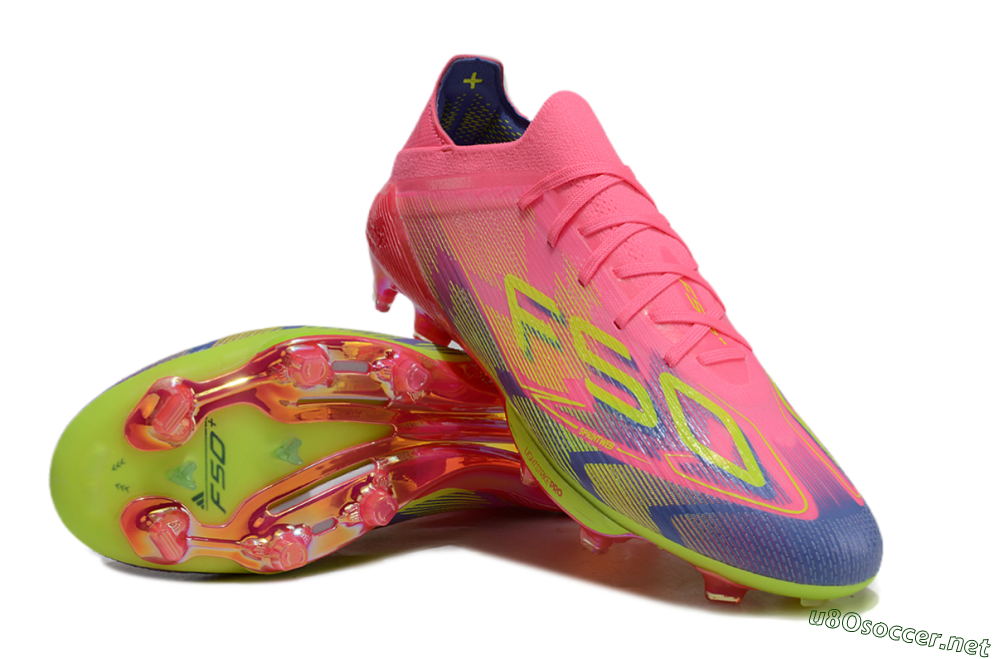 Men's Adidas F50 Elite Lightstrike Pro FG Football Boots - Pink/Blue/Yellow 3