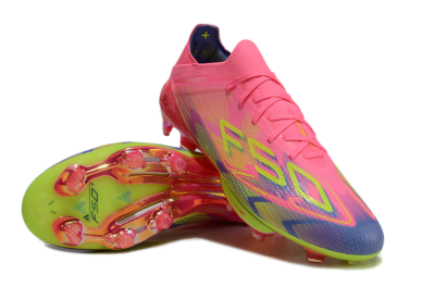 Men's Adidas F50 Elite Lightstrike Pro FG Football Boots - Pink/Blue/Yellow