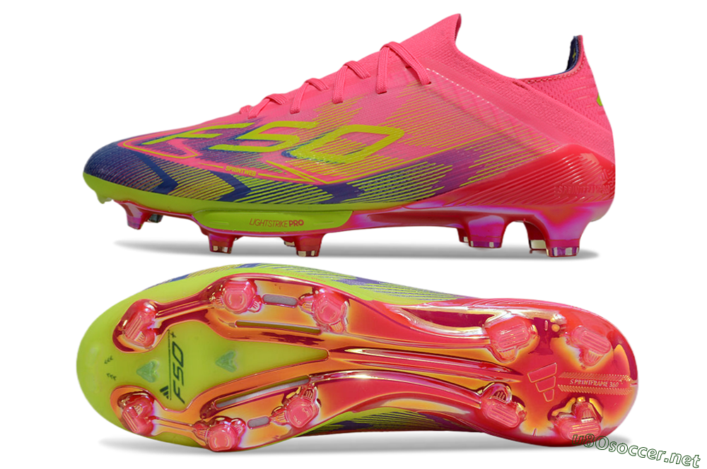 Men's Adidas F50 Elite Lightstrike Pro FG Football Boots - Pink/Blue/Yellow 1