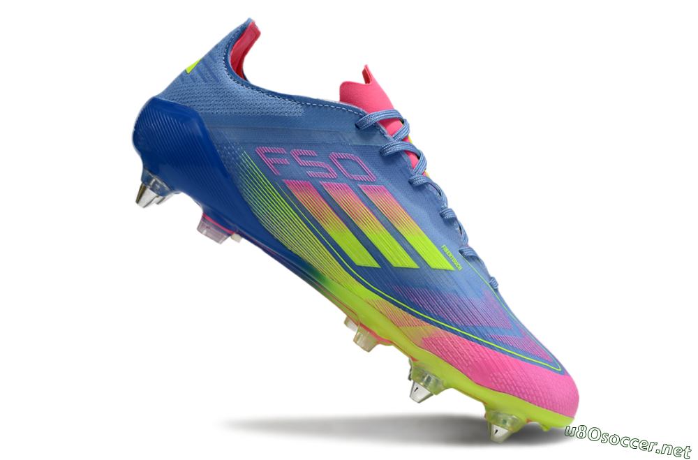 Men's Adidas F50 Elite SG Football Boots - Blue/Pink/Yellow 4