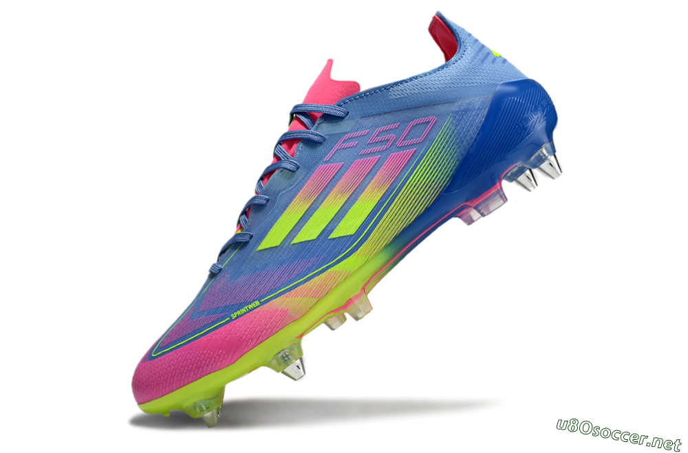 Men's Adidas F50 Elite SG Football Boots - Blue/Pink/Yellow 5