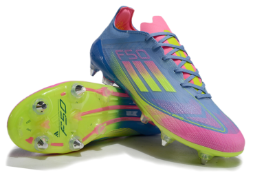 Men's Adidas F50 Elite SG Football Boots - Blue/Pink/Yellow
