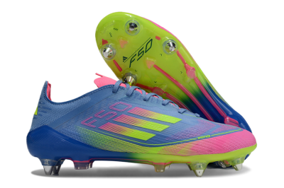 Men's Adidas F50 Elite SG Football Boots - Blue/Pink/Yellow