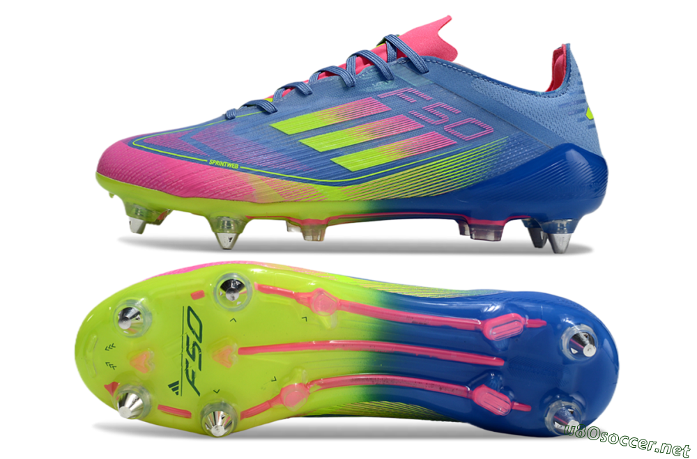 Men's Adidas F50 Elite SG Football Boots - Blue/Pink/Yellow 1