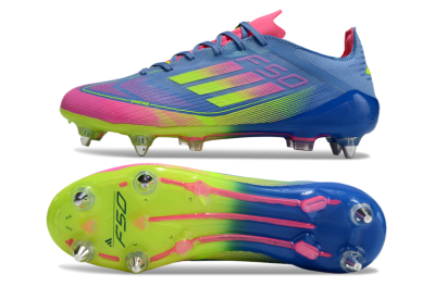 Men's Adidas F50 Elite SG Football Boots - Blue/Pink/Yellow
