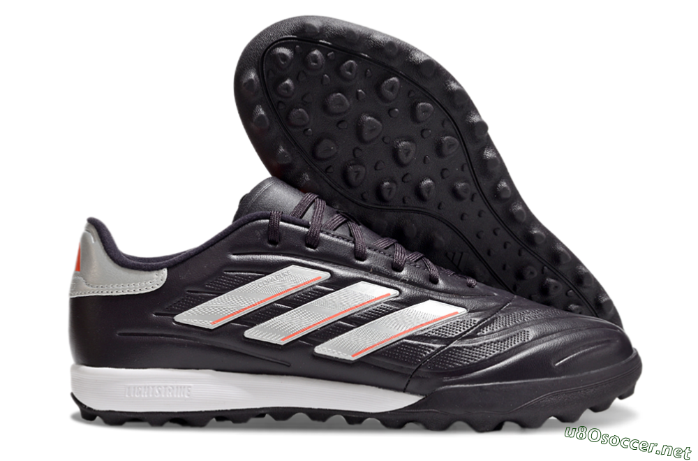 Men's Adidas Copa Pure 3 TF Football Shoes - Black/Silver/White 2