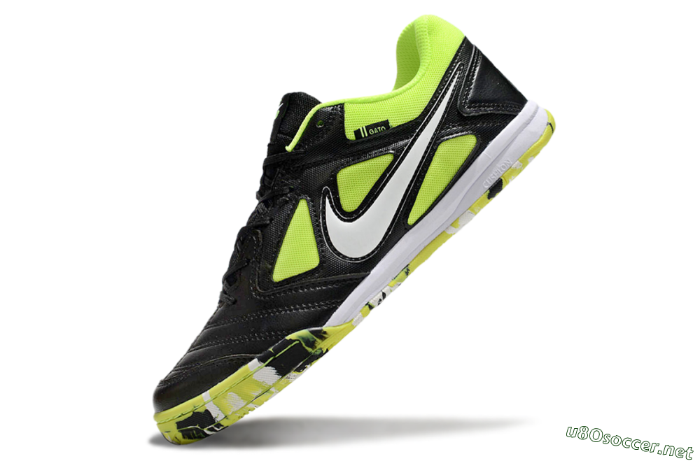 Unisex Supreme x Nike SB Gato IC Football Shoes - Black/Yellow/White 5