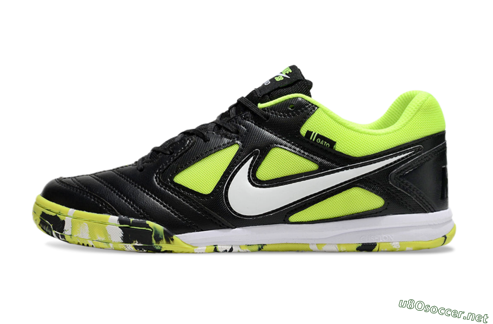 Unisex Supreme x Nike SB Gato IC Football Shoes - Black/Yellow/White 0