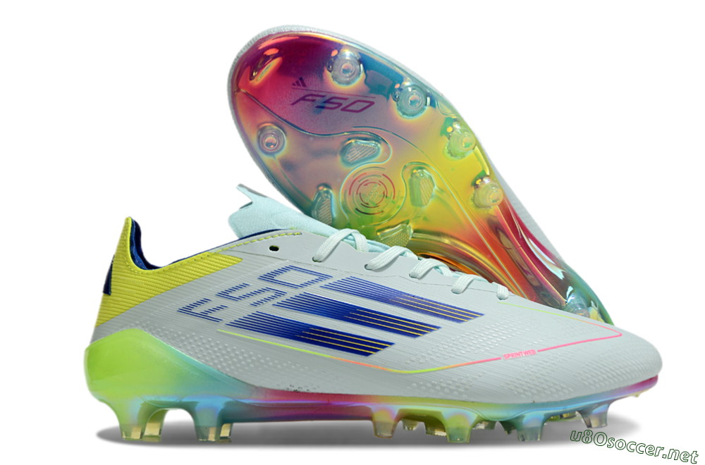 Men's Adidas F50 Elite AG Football Boots - Jade/Blue/Yellow 2