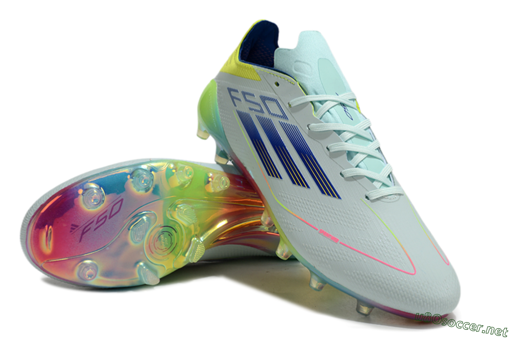 Men's Adidas F50 Elite AG Football Boots - Jade/Blue/Yellow 3