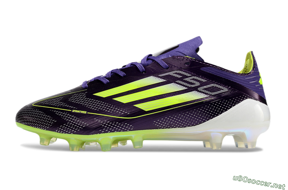 Men's Adidas F50 Elite AG Football Boots - Purple/Yellow/White 0