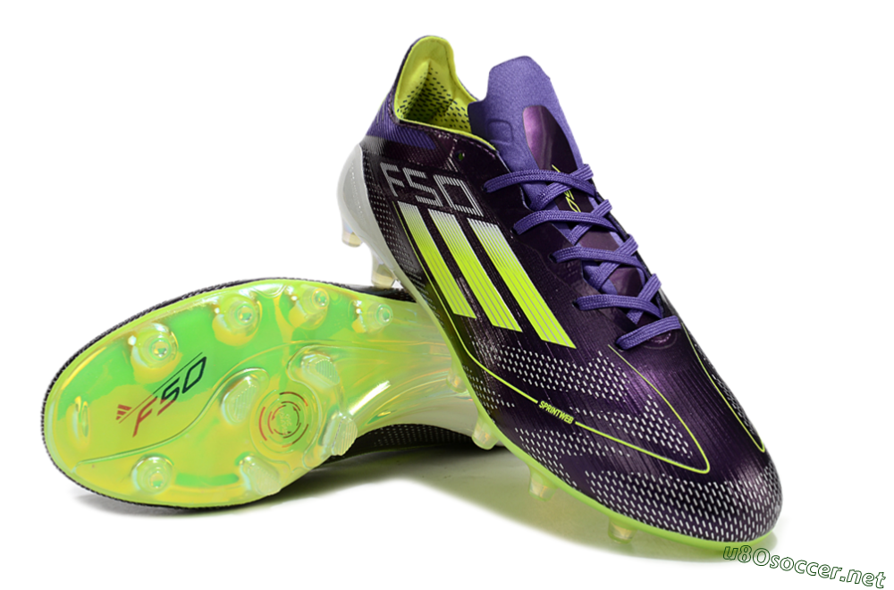 Men's Adidas F50 Elite AG Football Boots - Purple/Yellow/White 3