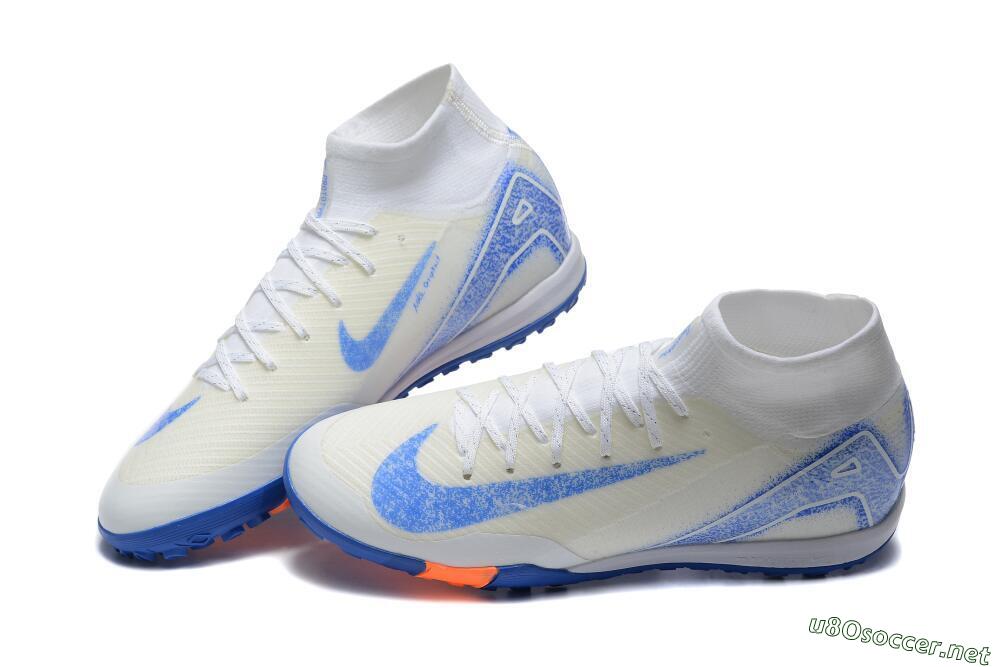 Unisex Nike Air Zoom Mercurial Superfly 10 Elite TF Football Shoes - Beige/Black/White 3