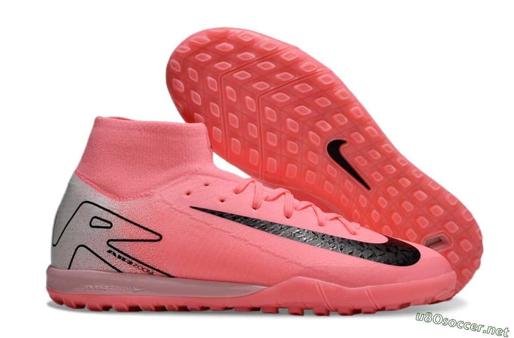 Unisex Nike Air Zoom Mercurial Superfly 10 Elite TF Football Shoes - Pink/Black/Grey 2
