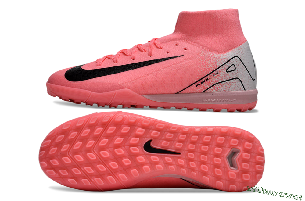 Unisex Nike Air Zoom Mercurial Superfly 10 Elite TF Football Shoes - Pink/Black/Grey 1