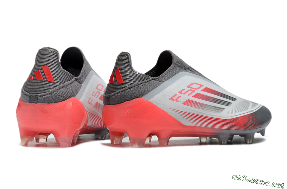 Men's Adidas F50 Elite Laceless FG Football Boots - White/Silver/Red 6