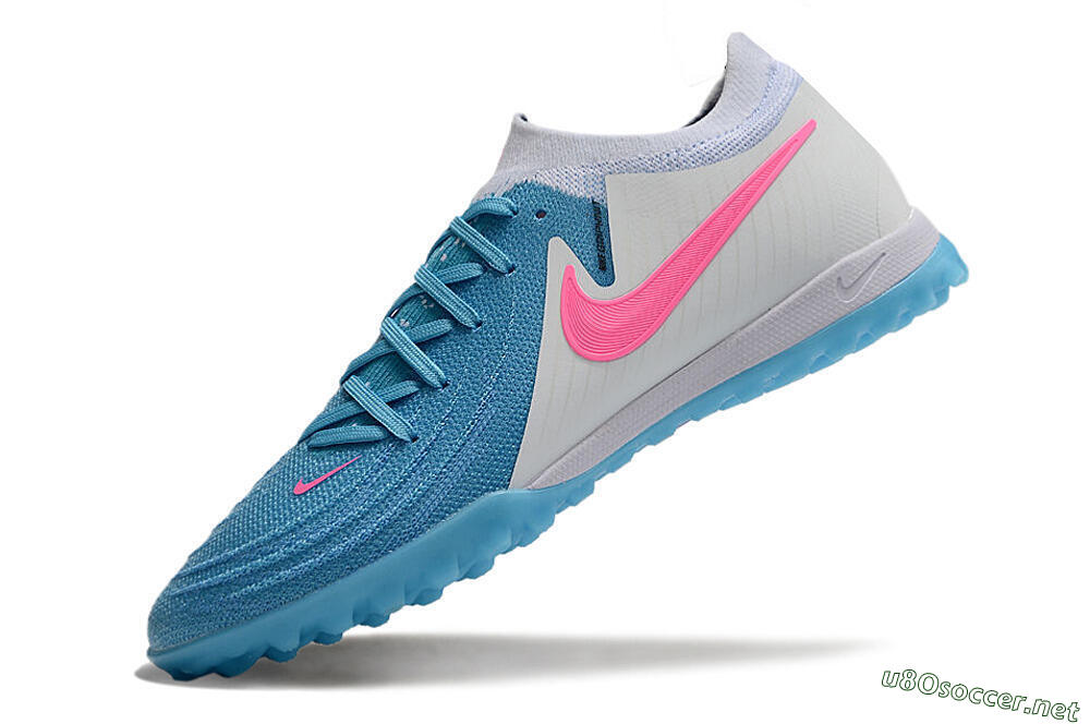 Men's Nike Phantom GX 2 Elite TF Football Shoes - Blue/White/Pink 5