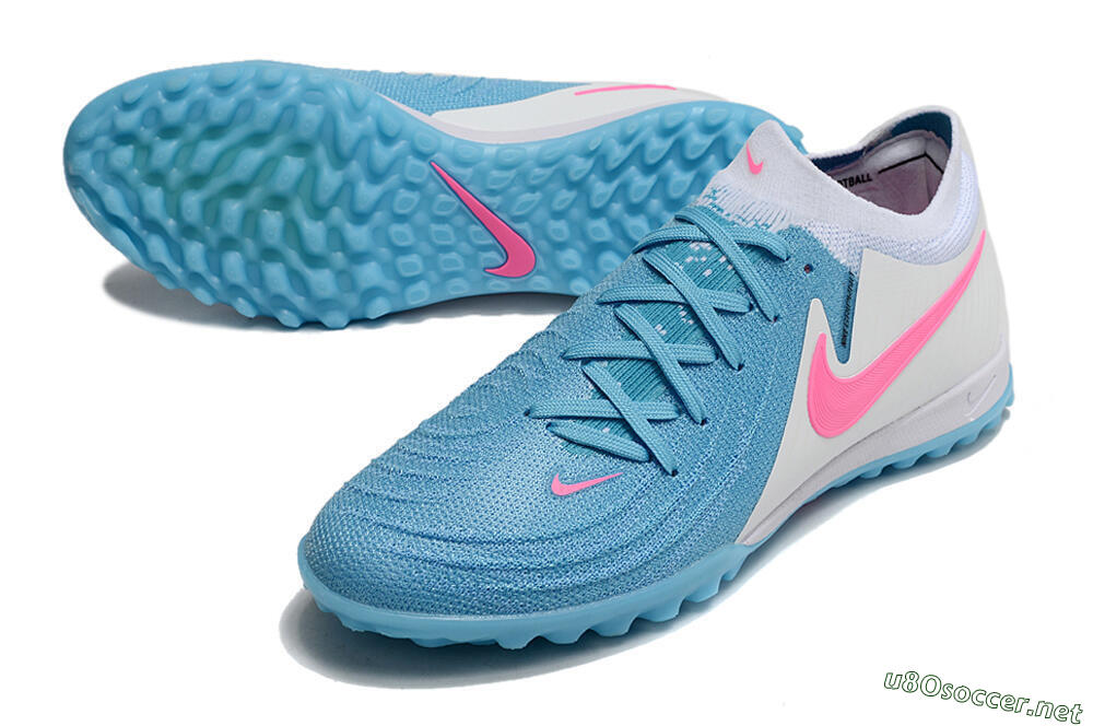Men's Nike Phantom GX 2 Elite TF Football Shoes - Blue/White/Pink 3