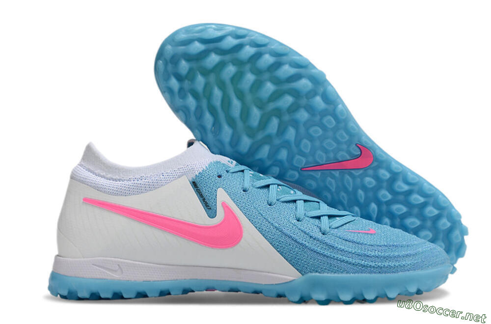 Men's Nike Phantom GX 2 Elite TF Football Shoes - Blue/White/Pink 2