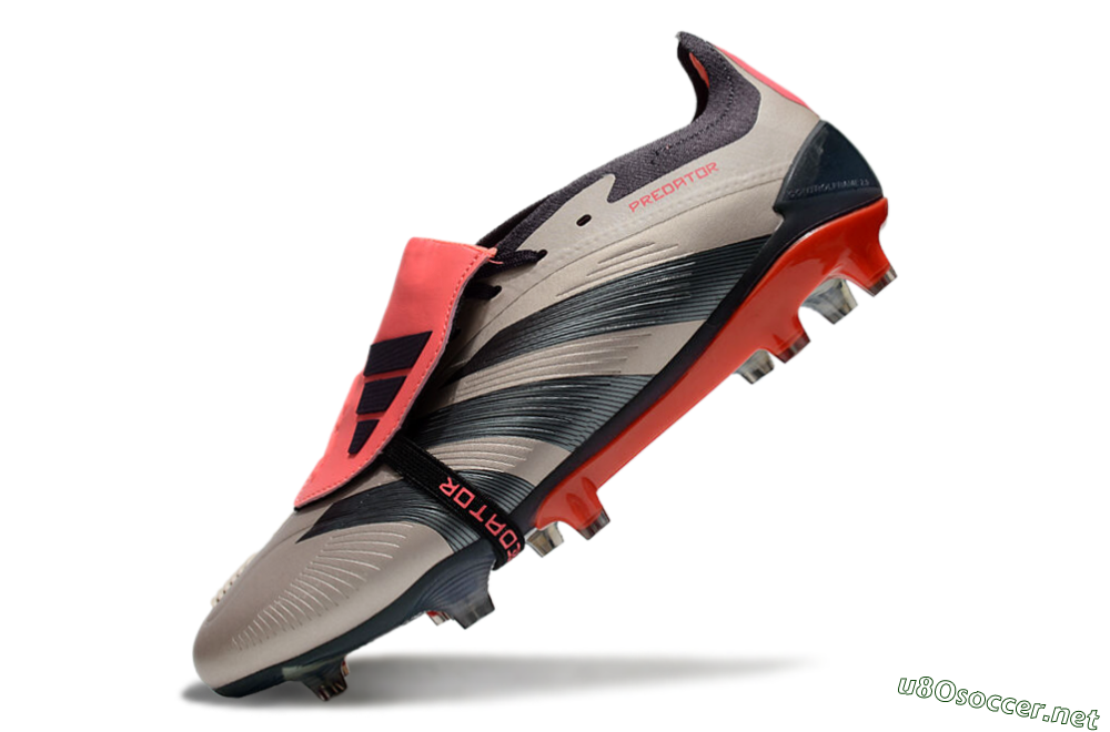 Unisex Adidas Predator Elite Foldover Tongue FG Football Boots - Brown/Red/Black 6