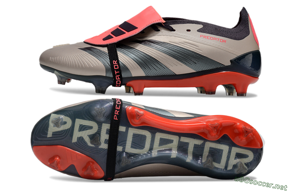 Unisex Adidas Predator Elite Foldover Tongue FG Football Boots - Brown/Red/Black 1