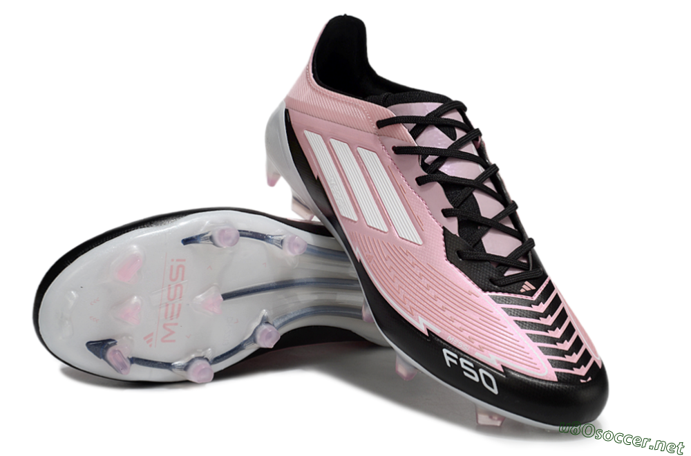 Men's Messi x Adidas F50 Elite FG Football Boots - Pink/Black/White 3