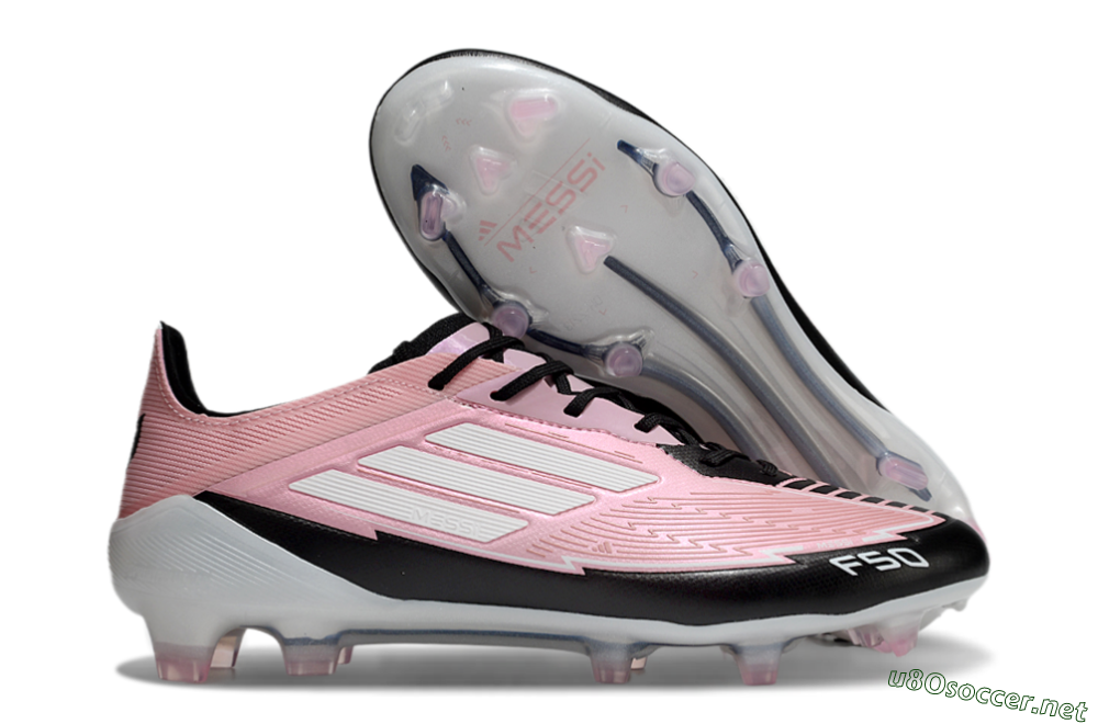 Men's Messi x Adidas F50 Elite FG Football Boots - Pink/Black/White 2