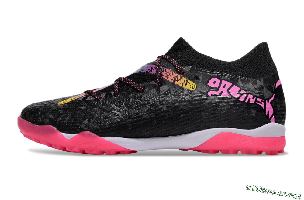 Men's Powercat Tokyo Match x Puma Future Ultimate TF Football Shoes - Black/Pink/Yellow 0