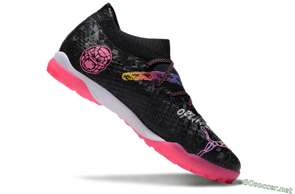Men's Powercat Tokyo Match x Puma Future Ultimate TF Football Shoes - Black/Pink/Yellow 4