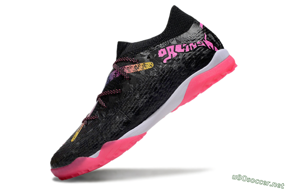 Men's Powercat Tokyo Match x Puma Future Ultimate TF Football Shoes - Black/Pink/Yellow 5