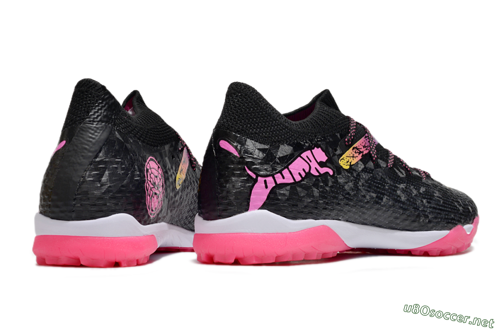 Men's Powercat Tokyo Match x Puma Future Ultimate TF Football Shoes - Black/Pink/Yellow 6