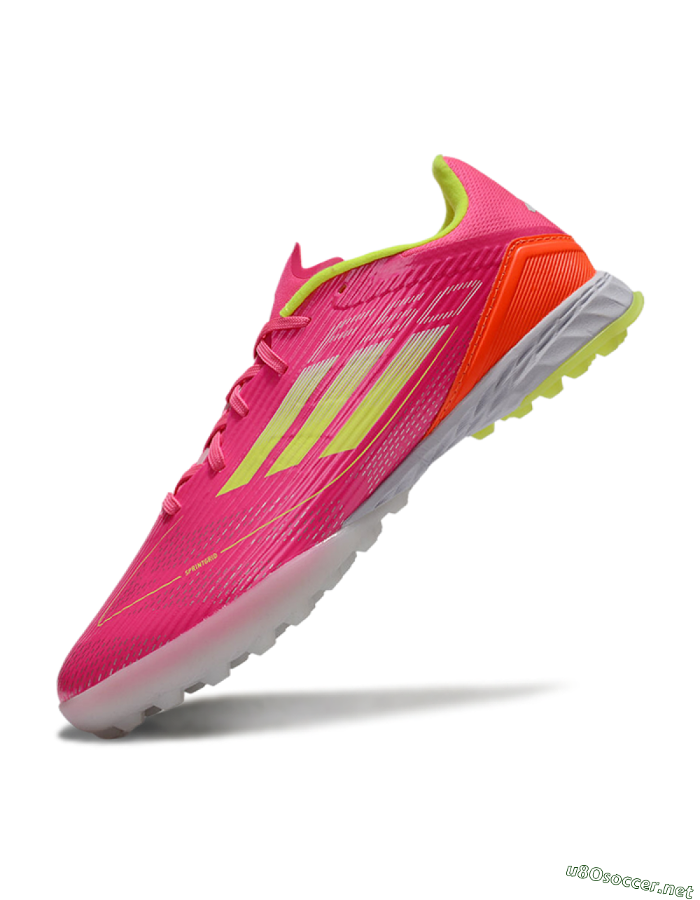 Unisex Adidas F50 Pro TF Football Shoes - Pink/Yellow/White 5