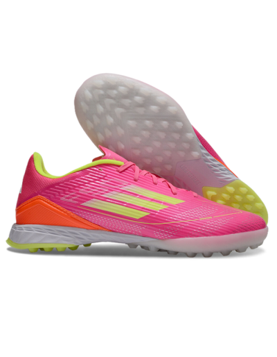 Unisex Adidas F50 Pro TF Football Shoes - Pink/Yellow/White