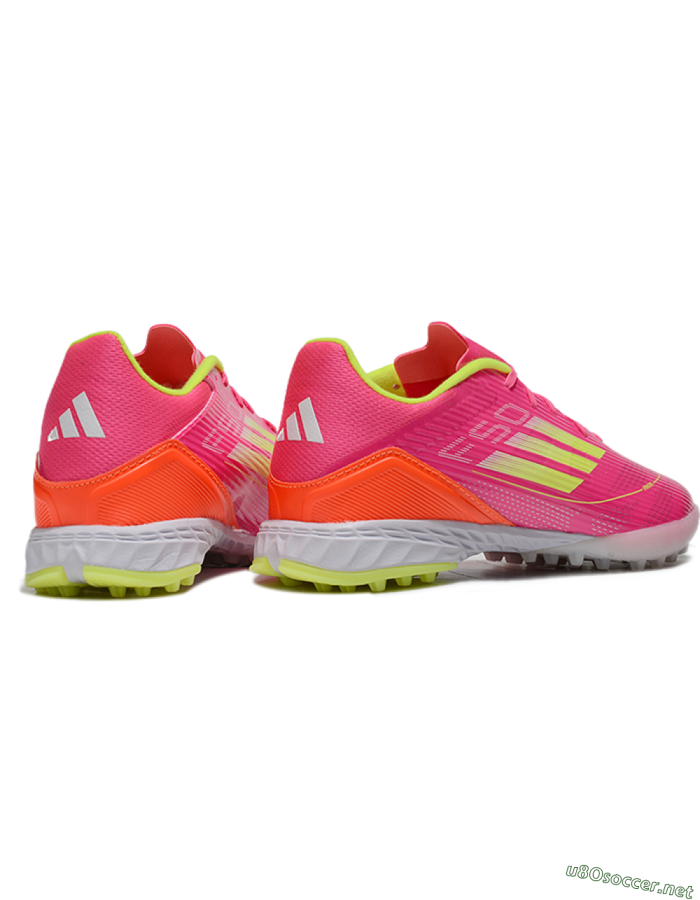 Unisex Adidas F50 Pro TF Football Shoes - Pink/Yellow/White 6